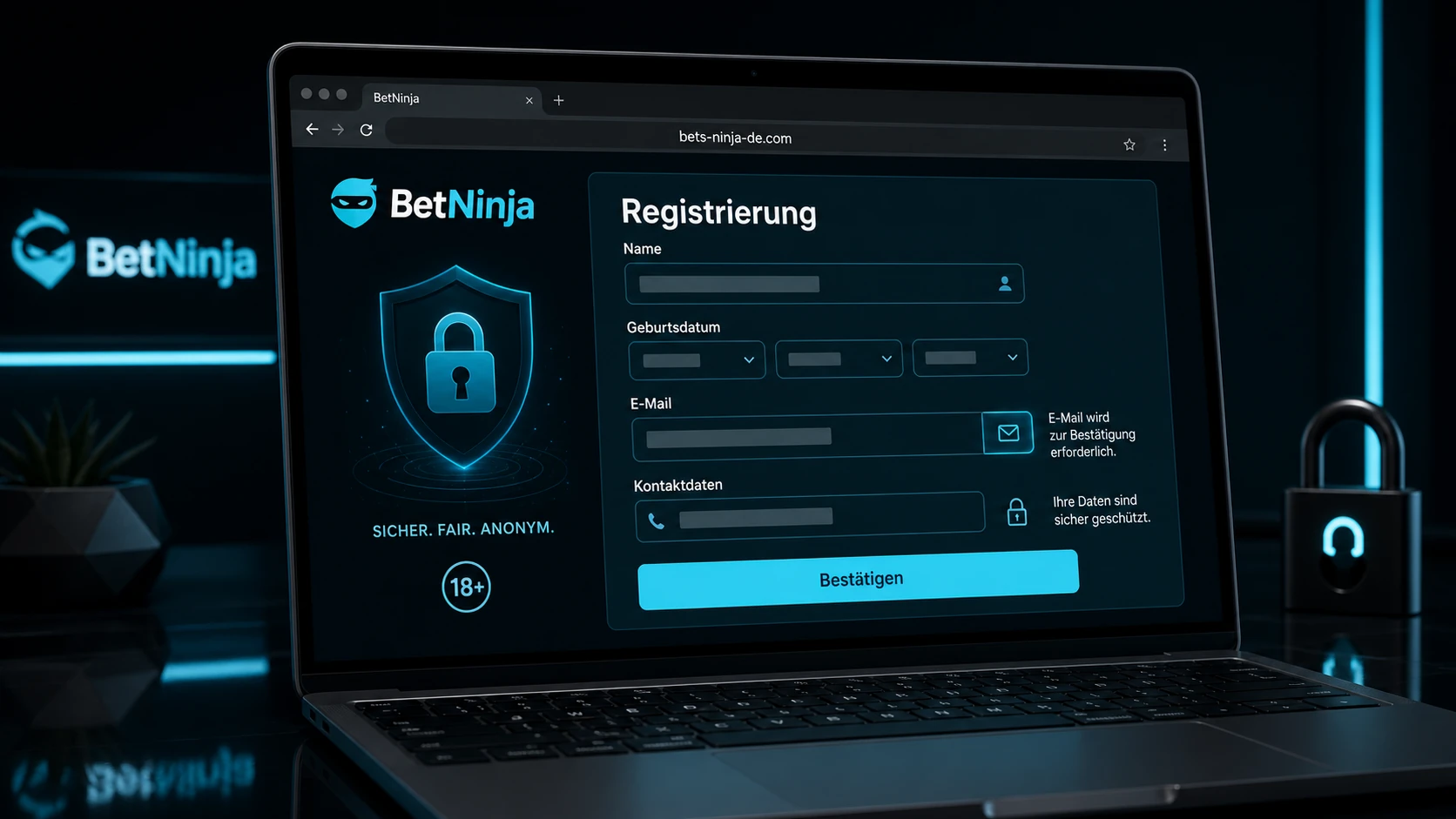 BetNinja Registrierung vor dem Login